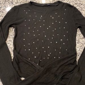 Zara top size M black sparkly with tie on bottom